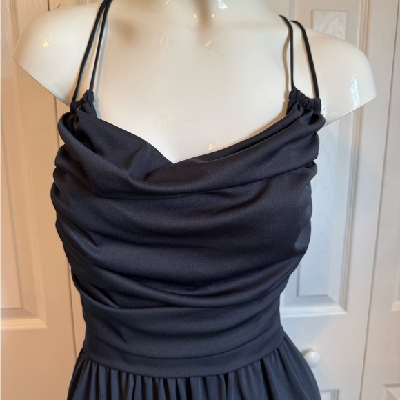 Ford Black Ruched Cowl Neck Midi Dress - Picture 3 of 12